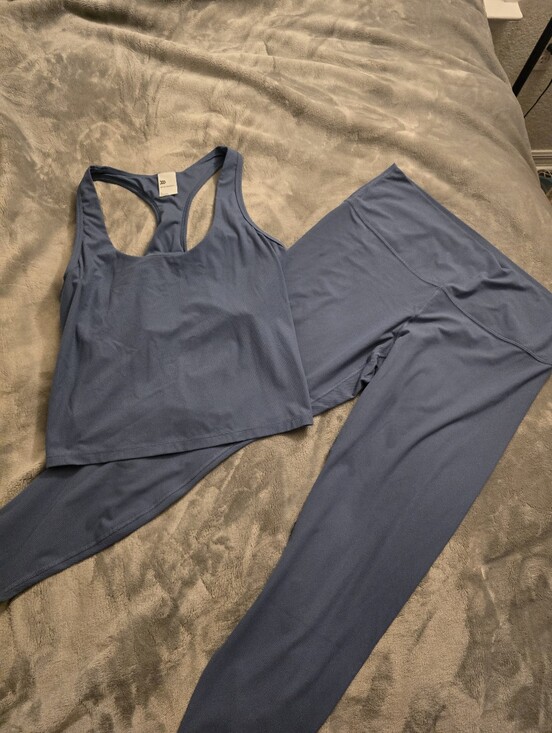 all in motion Other - All In Motion Women's Blue Racerback Tank & Legging Set